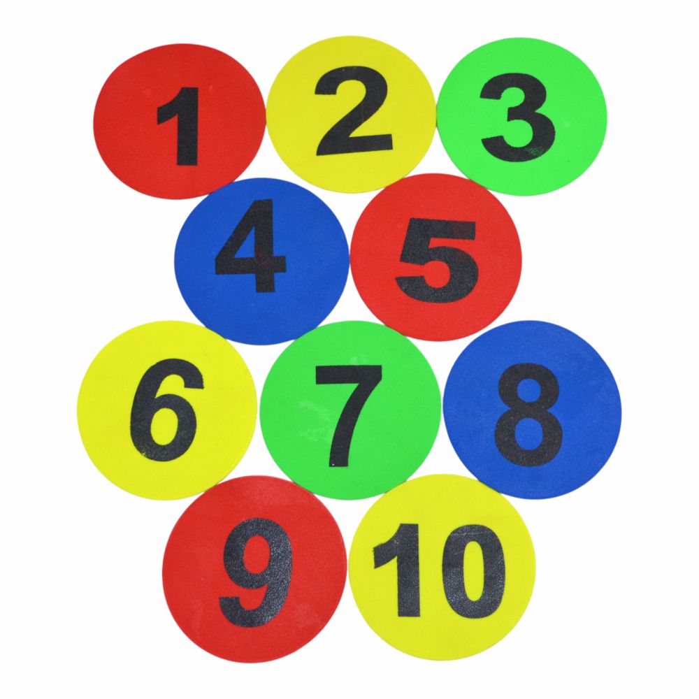 Numbered Spot Markers 1-10 (5 inch)
